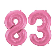 Folieballon 83 jaar metallic roze mat 86cm