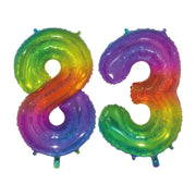 Folieballon 83 jaar Regenboog 76cm