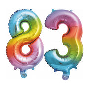 Folieballon 83 jaar Regenboog 86cm