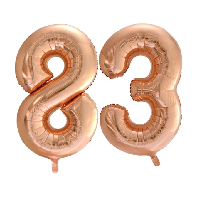 Folieballon 83 jaar Rose Goud 66cm