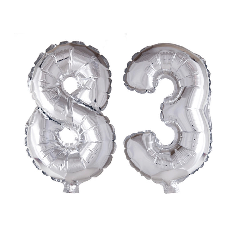 Folieballon 83 jaar Zilver 66cm