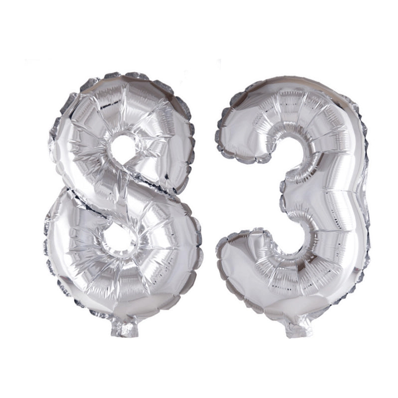 Folieballon 83 jaar zilver 86cm