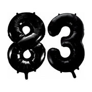 Folieballon 83 jaar zwart 86cm