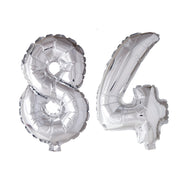 Folieballon 84 jaar Zilver 66cm
