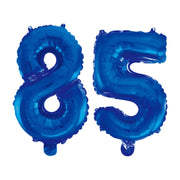 Folieballon 85 jaar blauw 86cm