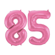 Folieballon 85 jaar metallic roze mat 86cm
