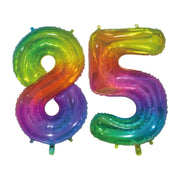 Folieballon 85 jaar Regenboog 76cm