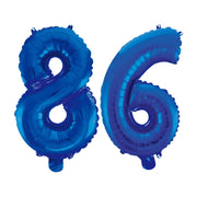 Folieballon 86 jaar blauw 86cm
