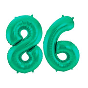 Folieballon 86 jaar metallic groen 86cm