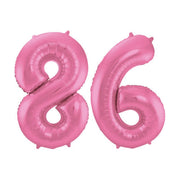 Folieballon 86 jaar metallic roze mat 86cm