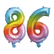 Folieballon 86 jaar Regenboog 86cm
