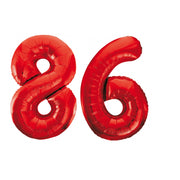 Folieballon 86 jaar rood 86cm