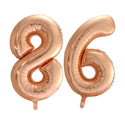 Folieballon 86 jaar Rose Goud 66cm