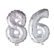 Folieballon 86 jaar Zilver 66cm
