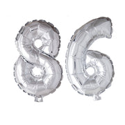Folieballon 86 jaar zilver 86cm