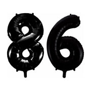 Folieballon 86 jaar zwart 86cm