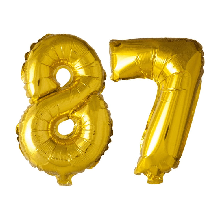 Folieballon 87 jaar Goud 41cm