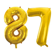 Folieballon 87 jaar Goud 66cm