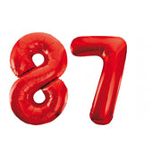 Folieballon 87 jaar rood 86cm