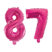 Folieballon 87 jaar roze 86cm