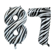 Folieballon 87 jaar zebra 86cm