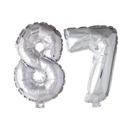 Folieballon 87 jaar Zilver 66cm