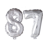 Folieballon 87 jaar zilver 86cm