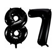 Folieballon 87 jaar zwart 41cm