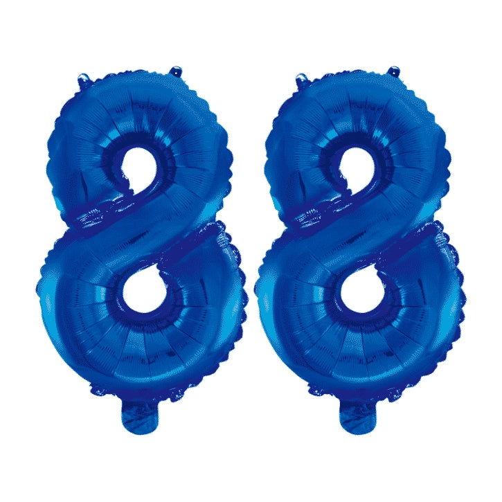 Folieballon 88 jaar blauw 86cm