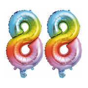 Folieballon 88 jaar Regenboog 41cm