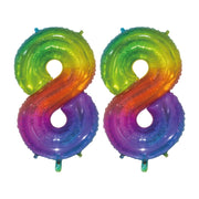 Folieballon 88 jaar Regenboog 76cm