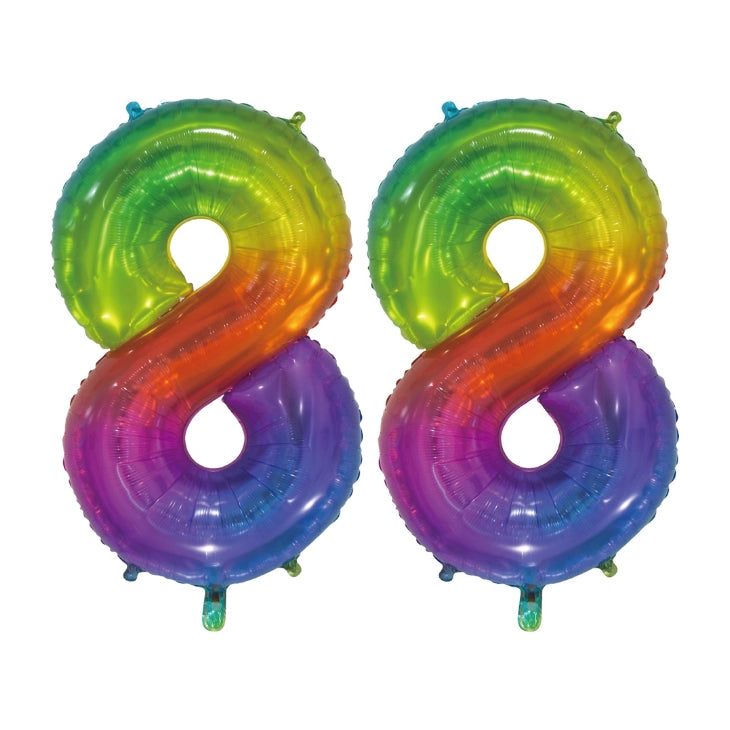 Folieballon 88 jaar Regenboog 76cm