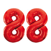Folieballon 88 jaar rood 86cm