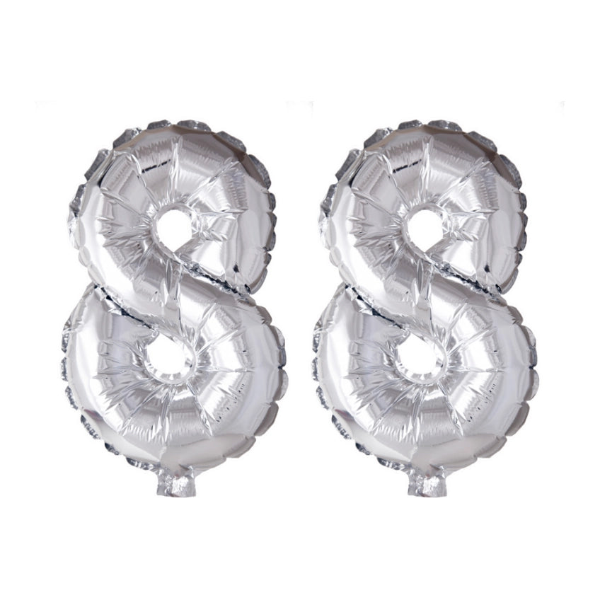 Folieballon 88 jaar Zilver 66cm
