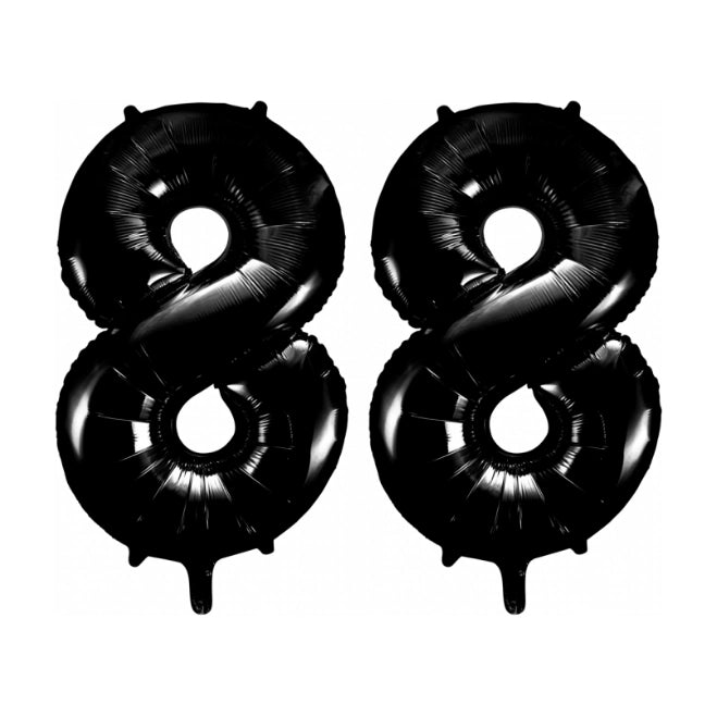Folieballon 88 jaar zwart 86cm