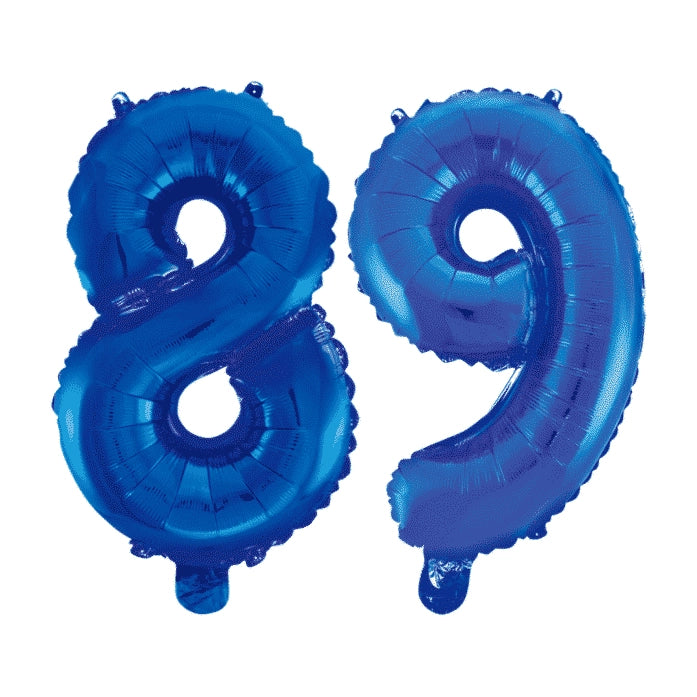 Folieballon 89 jaar blauw 86cm