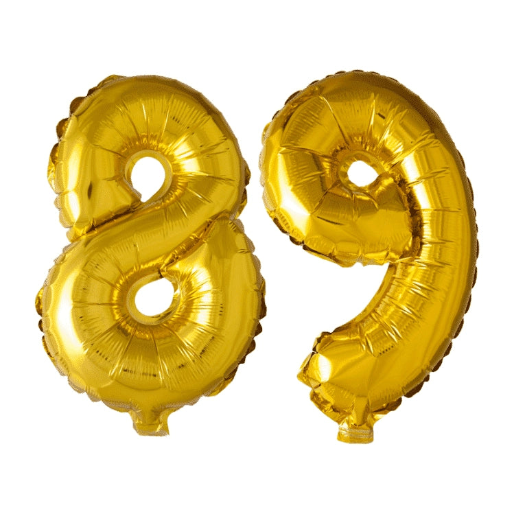 Folieballon 89 jaar Goud 41cm