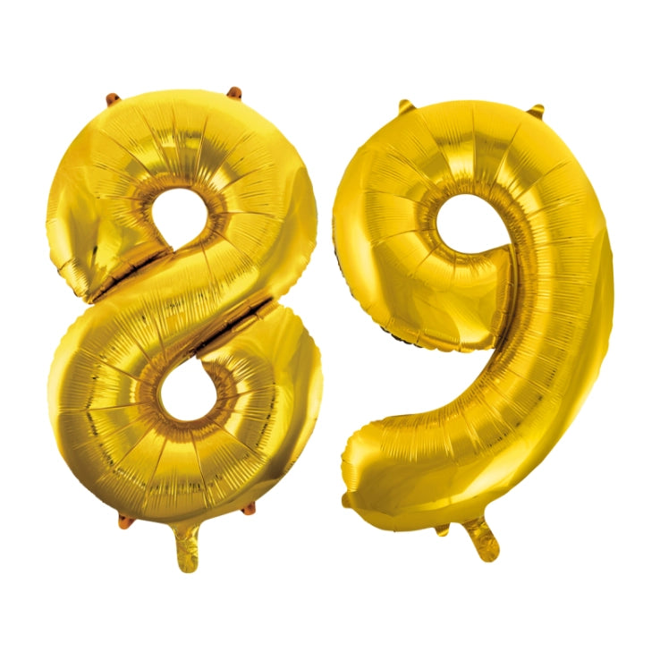 Folieballon 89 jaar Goud 66cm