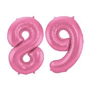 Folieballon 89 jaar metallic roze mat 86cm