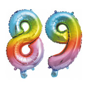 Folieballon 89 jaar Regenboog 86cm