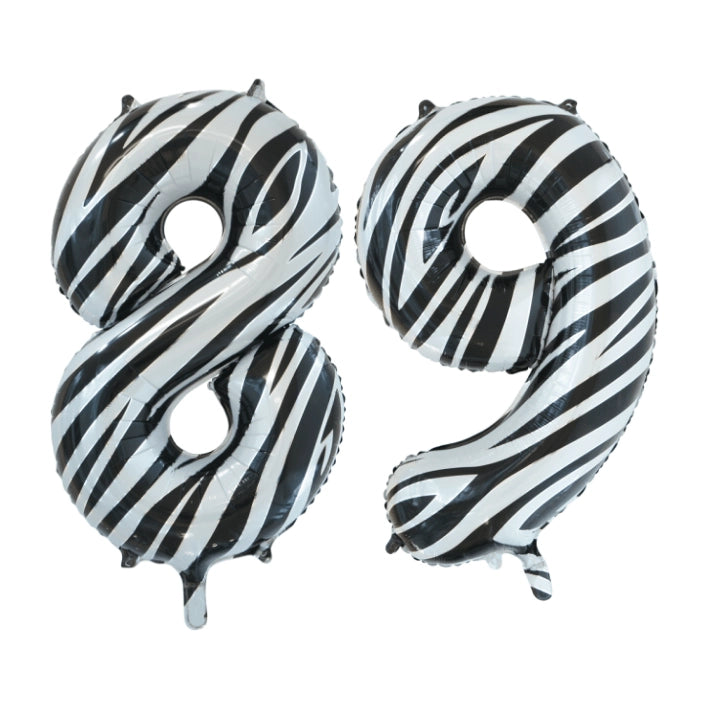 Folieballon 89 jaar zebra 86cm