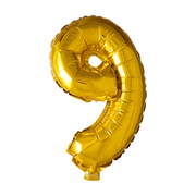 Folieballon 9 jaar Goud 41cm