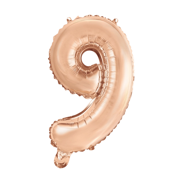 Folieballon 9 jaar Rosé Goud 41cm