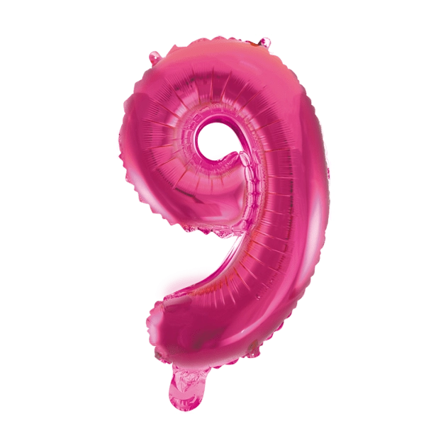 Folieballon 9 jaar roze 41cm