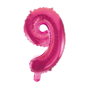 Folieballon 9 jaar roze 86cm