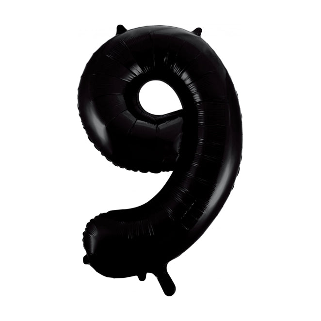Folieballon 9 jaar zwart 41cm