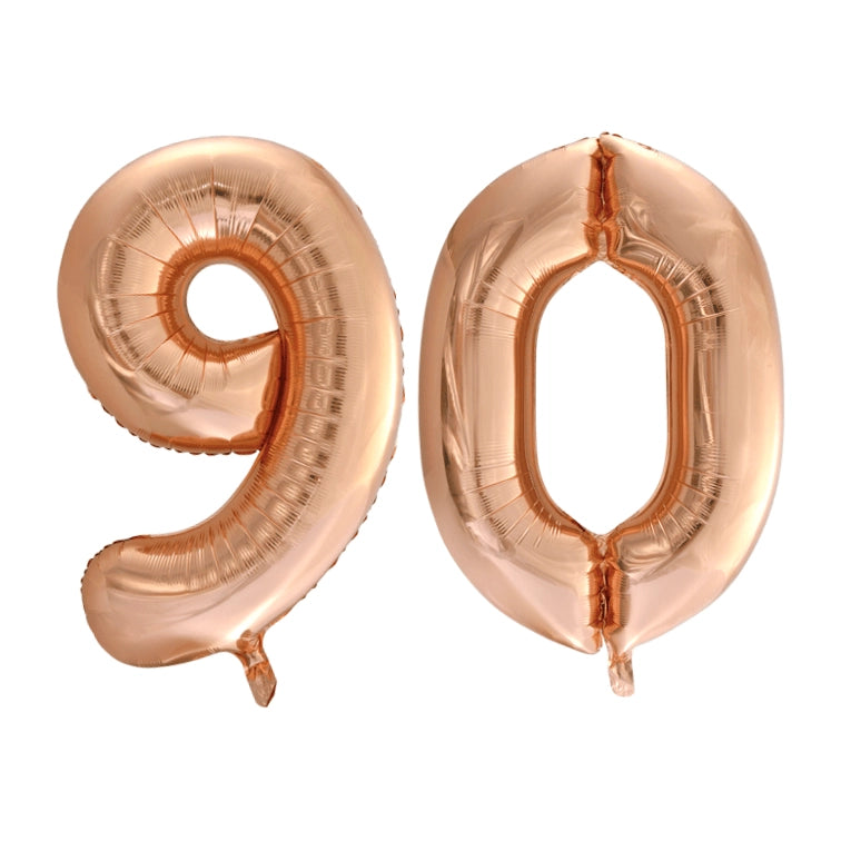 Folieballon 90 jaar Rosé Goud 86cm
