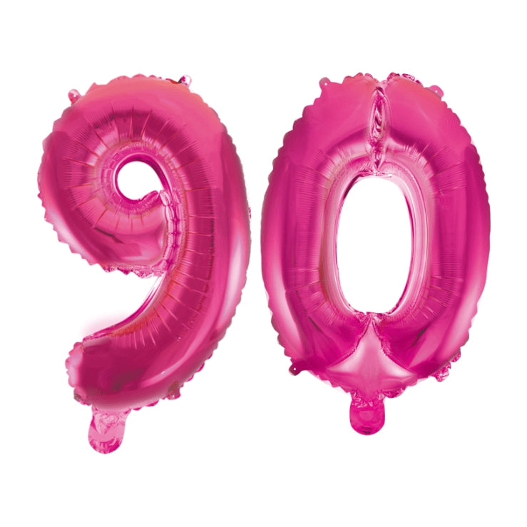 Folieballon 90 jaar roze 41cm