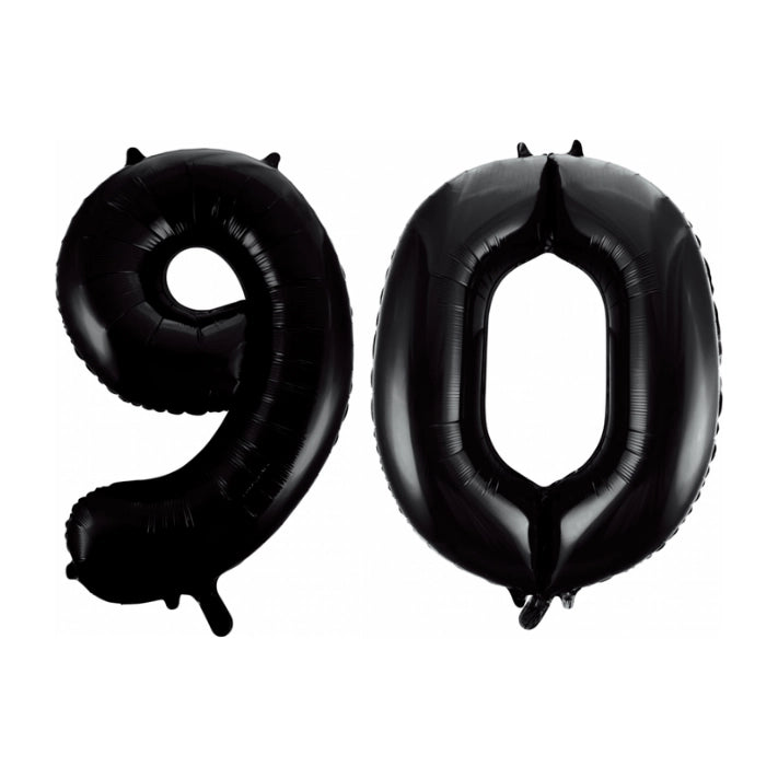 Folieballon 90 jaar zwart 86cm