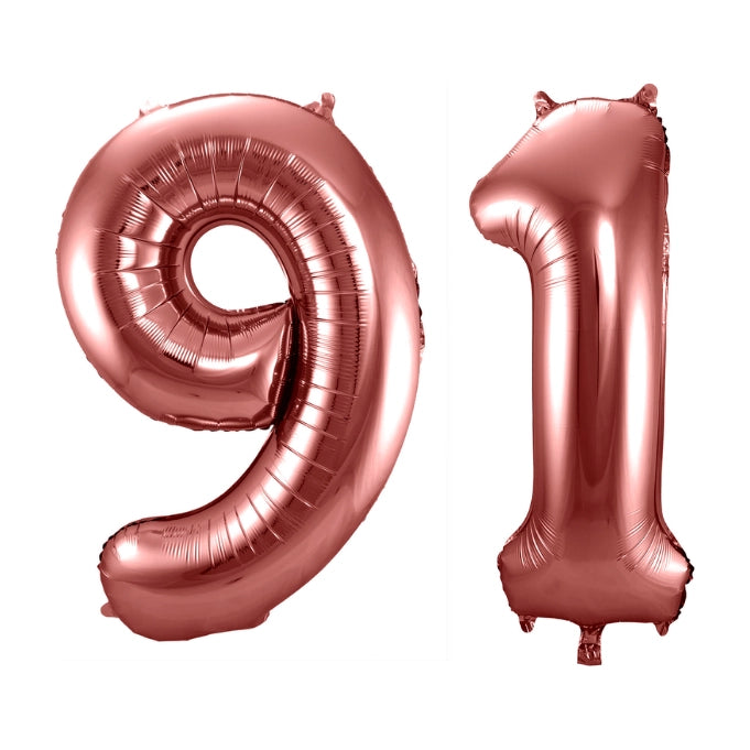 Folieballon 91 jaar brons 86cm